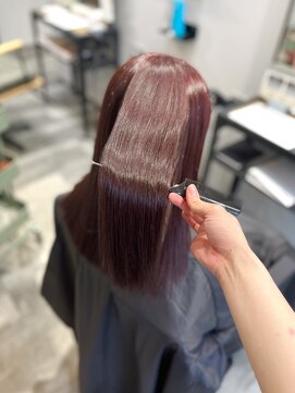 ブリーチなしダブルカラーで作るレッドブラウン