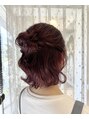 オブヘアー 宮崎台店(Of HAIR) トレンドカラー《ワインレッド》ハーフアップアレンジ