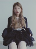 ナチュラルウェーブパーマロング#くすみベージュ