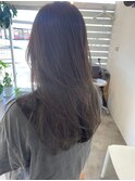 暗髪アッシュ小顔ブルージュグレージュミディアム