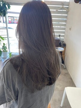 ヘアーメイク チョコ(hair make choco) 暗髪アッシュ小顔ブルージュグレージュミディアム