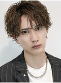 波巻きパーマメンズツイストスパイラルパーマハイライト