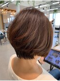 ダブルカラーショートボブインナーカラーハイライトケアブリーチ