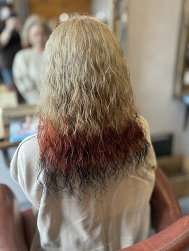 フリーク 土浦店(FREAK) ホワイトブロンド×オレンジ×ブラックエンドカラー