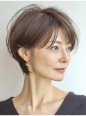 大人ショート　白髪ぼかし　脱白髪染め　白髪染め　40代50代60代