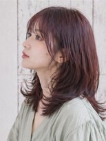 ムーン 仙台一番町店(OON)&nbsp;ピンクベージュ/透明感カラー/韓国レイヤー/くびれミディアム