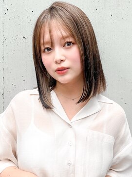 アグノス 青山(Agnos) セミディ美髪ミルクティーブロンド似合わせカット#516g0504