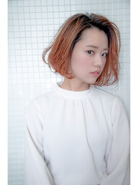 アスヘアー(As.hair) オレンジ×ボブ