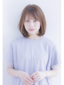 ラフ フロム ガーデン(Laf from GARDEN) 大人かわいい透明感グレージュカラー結べるボブプラチナベージュ