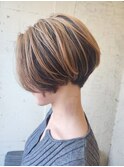 【新宿】前下がりボブ　ボブ　ハイライトカラー　20代30代40代