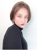 Say.大人ショートボブミルクティーアッシュ丸みショートレイヤー