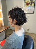 ショートボブ×くせ毛風無造作パーマ×レイヤーボブ