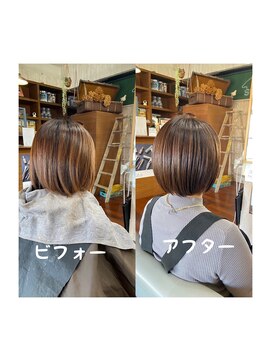 スミカ(sumica) #ミニボブ #グレージュ　#艶髪