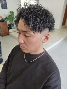 ガブ(GABU.) ホワイト系ハイライト(ツイストパーマ)(ソフトフェード)