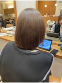 切りっぱなしボブ/縮毛矯正/髪質改善/20代/学割２４
