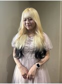 裾カラー ブロンド×ブラック【池袋】