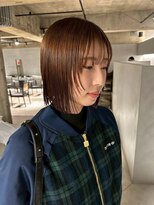 リール(rire) 髪質改善 くびれヘア アプリコットオレンジ ハイライトカラー