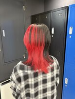 ホワイト 梅田(white)&nbsp;レッド×ブラック ウルフカット>