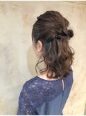ヘアセット/ヘアアレンジ/編み下ろし/ハーフアップ/結婚式