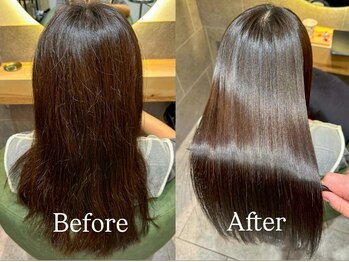 アトリエ ココアネ Atelier cocoanneの写真/【宇都宮】忙しい朝のセット時間も時短に―乾かすだけで決まる―髪質改善縮毛矯正で叶う極上の艶と手触り