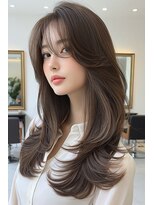 ノイエ 原宿 北参道(NoIE) ハッシュカットシースルーバングフレンチバングレイヤーカット