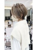 40代50代60代小顔前下がりショートボブ白髪ぼかし【伊波】