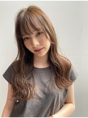 〇セミロングレイヤー ミルクブラウン モカブラウン 髪質改善
