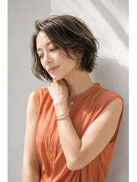 アッシュ 学芸大学店(Ash) ショートボブ/大人女性/アッシュブラウン/白髪ぼかしハイライト