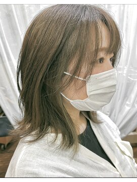 ヘアカフェ コトノハ(hair cafe Kotonoha) 【コトノハ】小顔　外ハネボブハイライトカラー　顔周りレイヤー