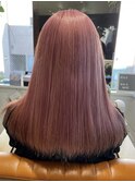 ダブルカラーミルクティーピンクベージュカラーハイトーンカラー