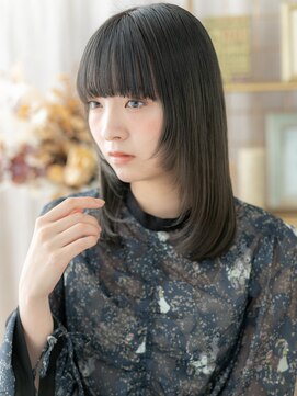 カバーヘア ブリス 川口(COVER HAIR bliss) 姫カットブルーグレージュ大人ガーリーミディa川口20代30代