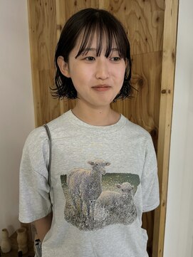 ギフト ポノレ(GIFT pnle) yuka__ウエットヘア　オリーブベージュ　ニュアンスパーマ