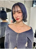 ブルーラベンダー　顔まわりレイヤー