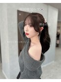 顔周りカット/薄め前髪/韓国ヘア