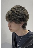 ハイライトフェザーパーマショートニュアンスセンターパート仙台