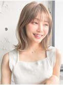 前髪大人可愛い艶感美髪ナチュラルカールセミディ#406f0401