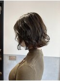 カーキベージュボブミディアムショート10代20代30代40代