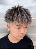 ツイストマッシュホワイトメッシュパイルツイストパーマ