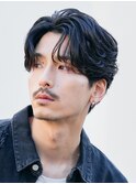 名古屋栄フェザーパーマ毛流れニュアンスセンターパートメンズ