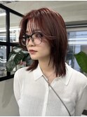 ミディアムレイヤーカット顔周りレイヤーハッシュカット透明感