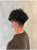 メンズツーブロックメンズパーマ波巻きツイストスパイラル