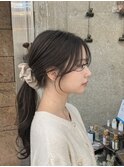 シースルーバング×やわらか顔周りレイヤー