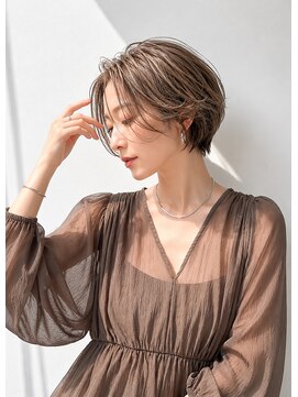アッシュ 学芸大学店(Ash) ショートボブ/大人女性/ベージュブラウン/白髪ぼかし/脱白髪染め