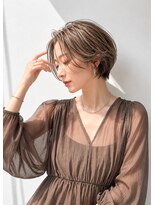 アッシュ 学芸大学店(Ash) ショートボブ/大人女性/ベージュブラウン/白髪ぼかし/脱白髪染め