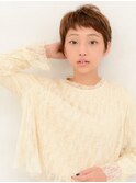 短めバングのくせ毛風簡単スタイリング夏ショートスタイル☆