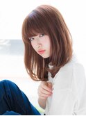 小顔バング　ナチュラルストレート　