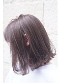 ラベンダーアッシュ×切りっぱなしボブ◎