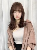 ◆ラベンダーピンクブラウン/透け感/くびれカール/たまプラーザz