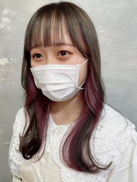 ロア 福岡天神本店(LORE) インナーカラー/イヤリングカラー/インナーカラーピンク/nana