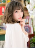 バレイヤージュくせ毛風小顔エアリーミディc5上尾20代30代40代